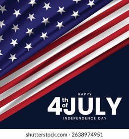 Happy Fourth of July independence day banner design. Vector illustration