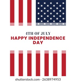 Happy Fourth of July independence day banner design. Vector illustration