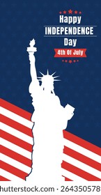 Happy Fourth of July Independence day USA Background Design Vector illustration
4th of July independence day poster, banner, flyer, background, template, with the greeting, usa flag waving banner