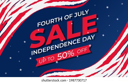 Happy fourth of July. Modern independence day sale banner template design