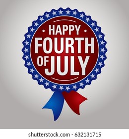 Happy fourth of july stamp. Vector illustration