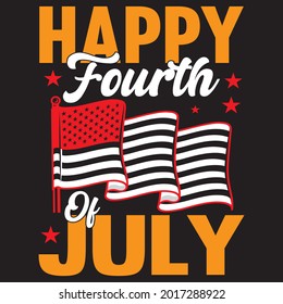 Happy fourth of july t shirt design, vector file.