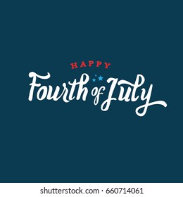 Happy Fourth Of July Text Vector