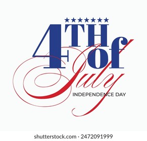 Feliz Cuatro de Julio diseño de tipografía para celebrar el Día de la Independencia Americana el 4 de Julio, Diseño de letras escritas a mano con bandera americana, ilustración EPS10.