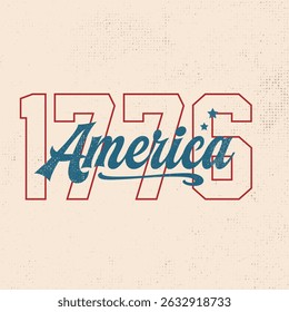 Happy Fourth of July typography design to celebrate American independence day on 4th July. 
