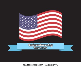 Happy fourth of July, United Stated independence day. July 4th vector design.