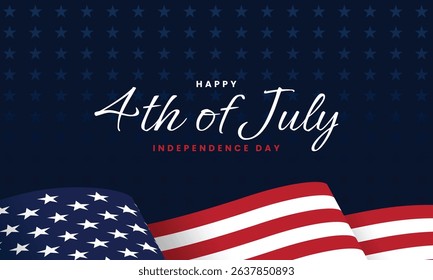 Happy Fourth of July, United States independence day banner design. Vector illustration