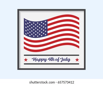 Happy fourth of July, United States independence day. July 4th vector design.