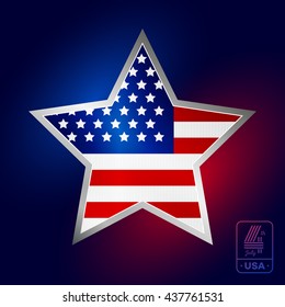 Happy fourth of July. Vector elements for American Independence Day on dark background