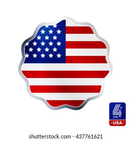 Happy fourth of July. Vector elements for American Independence Day on white background