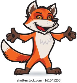 Happy Fox A cute, welcoming red fox...
