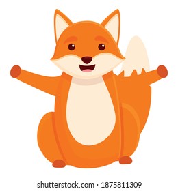 Happy fox icon. Cartoon of happy fox vector icon for web design isolated on white background