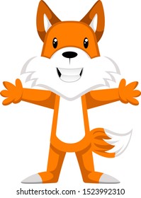 Happy fox, ilustración, vector sobre fondo blanco.