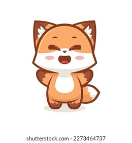 Happy Fox Logo, Joyful Fox Emblem in Vector, Smiling Fox in Vector for Logo, Fox Character Vector Illustration for Logo