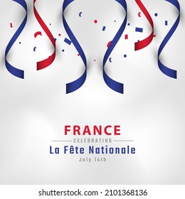 Happy France Bastille Day or Independence Day Celebration Vector Design Illustration. Template for Poster, Banner, Advertising, Greeting Card or Print Design Element