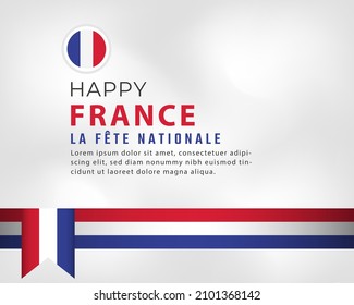 Happy France Bastille Day or Independence Day Celebration Vector Design Illustration. Template for Poster, Banner, Advertising, Greeting Card or Print Design Element