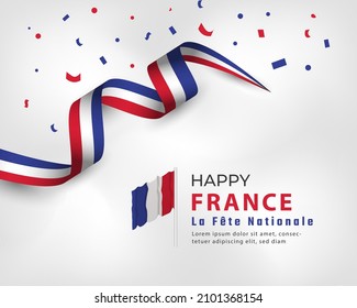 Happy France Bastille Day or Independence Day Celebration Vector Design Illustration. Template for Poster, Banner, Advertising, Greeting Card or Print Design Element