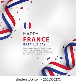 Happy France Bastille Day or Independence Day Celebration Vector Design Illustration. Template for Poster, Banner, Advertising, Greeting Card or Print Design Element