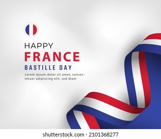 Happy France Bastille Day or Independence Day Celebration Vector Design Illustration. Template for Poster, Banner, Advertising, Greeting Card or Print Design Element