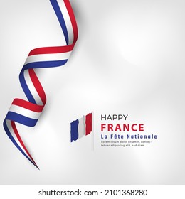 Happy France Bastille Day or Independence Day Celebration Vector Design Illustration. Template for Poster, Banner, Advertising, Greeting Card or Print Design Element