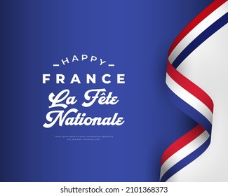 Happy France Bastille Day or Independence Day Celebration Vector Design Illustration. Template for Poster, Banner, Advertising, Greeting Card or Print Design Element