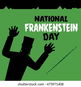 Happy Frankenstein Day Vector Illustration. 