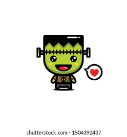 a happy frankenstein vector cartoon design