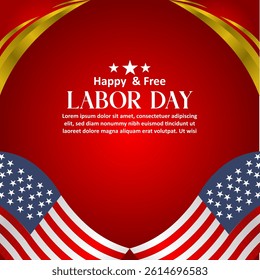 happy free labor day background red