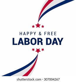 Happy & Free Labor Day, September 7th, White and Red lines american flag design element. United state of America, American Labor day design. Beautiful USA flag Composition. Labour Day poster design