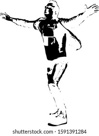 Happy and a free man. Vector illustration