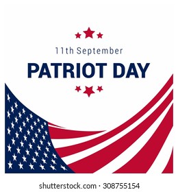 Happy & Free Patriot Day. 9/11 Patriot Day background, Creative use of flag. Patriot Day September 11, 2001 Poster Template, we will never forget you, Vector illustration for Patriot Day