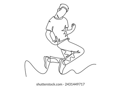 Happy free people flying concept. Happy free people flying. Characters strive for goal and develop. Smiling person in various poses. Cartoon flat vector collection isolated on gray background