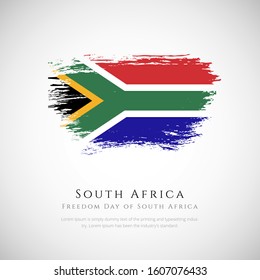Happy freedom day of South Africa. brush flag of South Africa vector illustration. abstract concept of national brush flag background. brush stroke background.