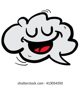 happy freehand drawn cartoon cloud speech bubble illustration