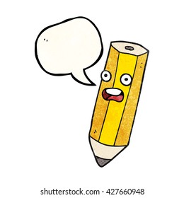 happy freehand drawn texture speech bubble cartoon pencil