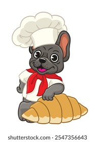 Happy French Bulldog Bakery Mascot