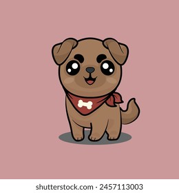 Happy French Bulldog Wearing Scarf
