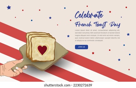 Happy French toast day, celebrate national french toast day, november 28 background vector design