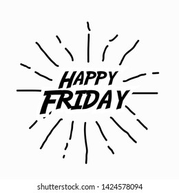 happy friday, beautiful background with sunburst theme