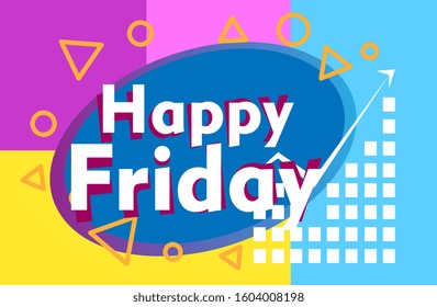 happy friday, beautiful greeting card background or template banner with education theme. vector design illustration