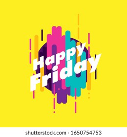 happy friday, beautiful greeting card background or template banner with abstract colour for sport theme. vector design illustration