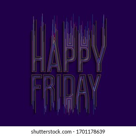 Happy Friday Calligraphic 3d Style Text shopping poster vector illustration Design.