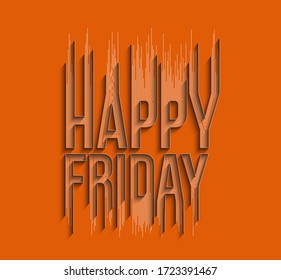 Happy Friday Calligraphic 3d Style Text shopping poster vector illustration Design.