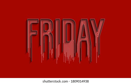 Happy Friday Calligraphic 3d Style Text shopping poster vector illustration Design.