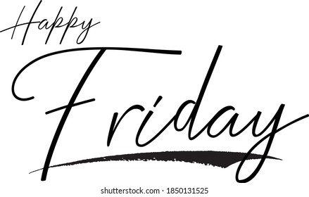 Happy Friday Calligraphy Black Color Text Stock Vector (Royalty Free ...