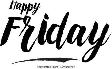 Happy Friday Calligraphy Black Color Text Stock Vector (Royalty Free ...