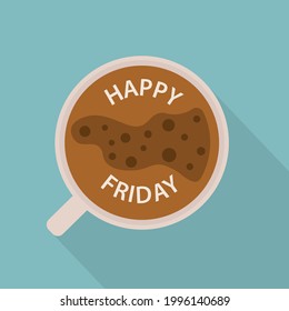 happy friday coffee cup concept- vector illustration