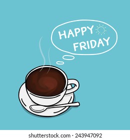 Happy Friday Coffee Vector Stock Vector (Royalty Free) 243947092 ...