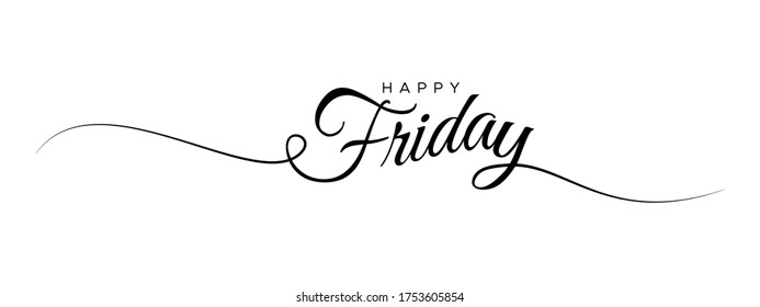 happy friday letter calligraphy banner
