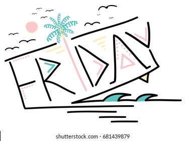 happy friday slogan graphic